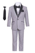Magen Kids Little Boys Shawl Collar Tuxedo Slim Fit 7 Pc Suit 12M-6 - SophiasStyle.com
